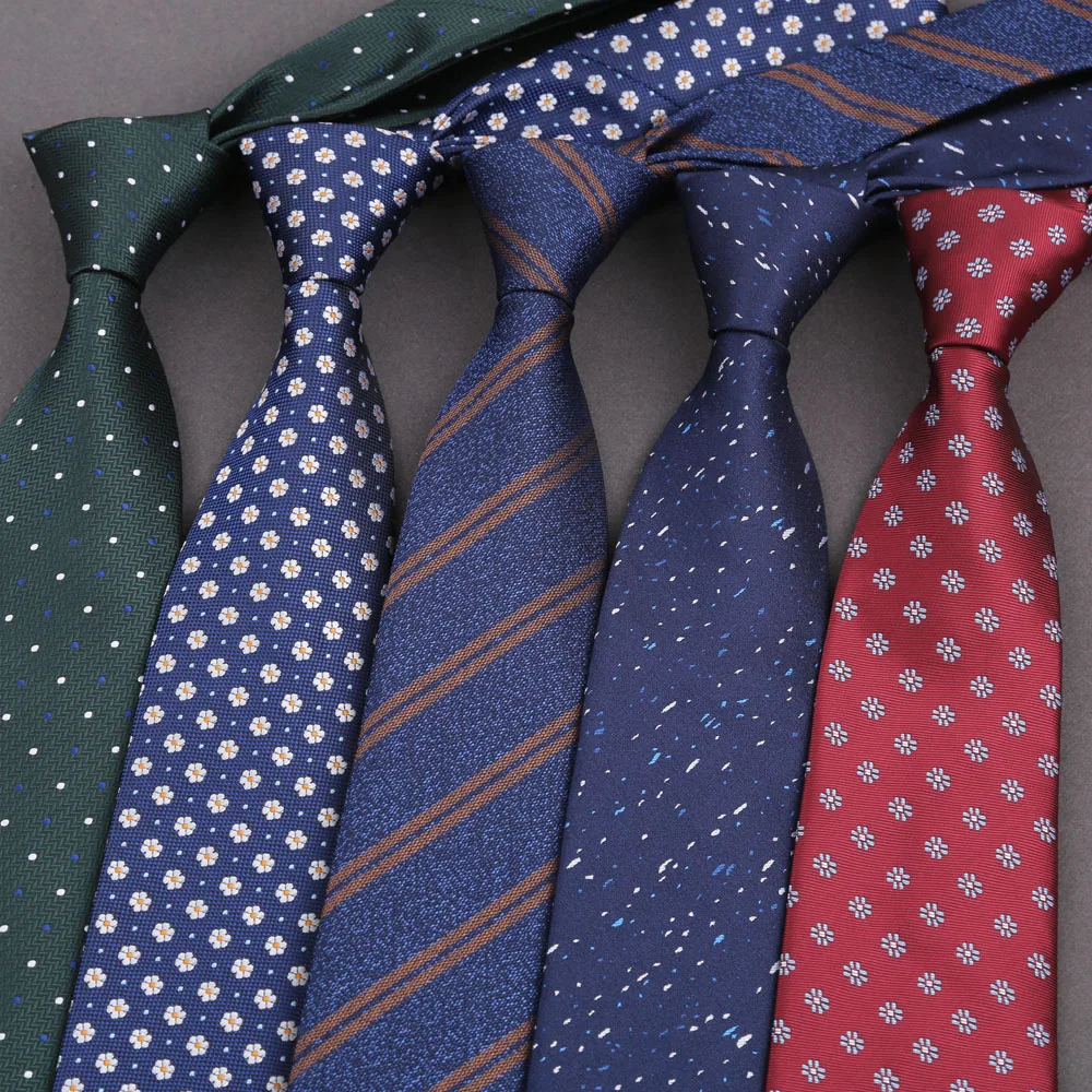 Tie Gravatas Fashion Jacquard Woven 8 Cm Necktie Wedding Accessories Blue Man Stripe Flower Party Office Ties Outfit