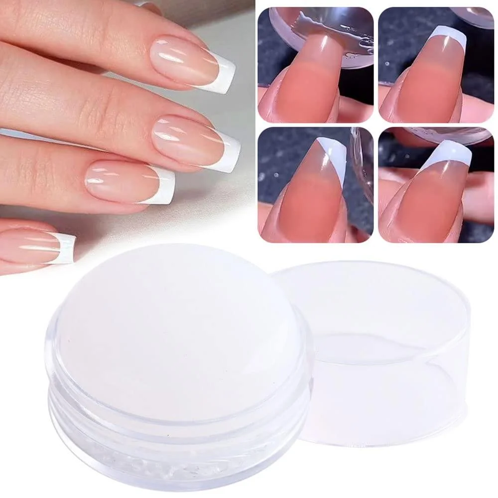 Nail Art Stamper with ScrapersTransparent Soft Clear Stamper for French Smile Line Tools Nail Art Stamping Stamper 8kit