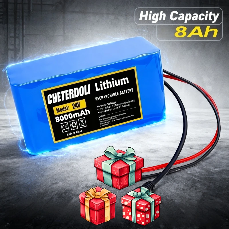 

New 24V 7S2P 10Ah 8Ah Battery pack with 29.4V Charger For Rechargeable Battery Mini Portable LED/Lamp/Camera with BMS