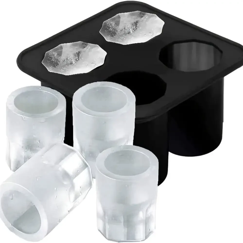 Coctel de cerveza y whisky congelado, bandeja de molde para cubitos de hielo de silicona con forma de 4 tazas, vaso para chupetes, Bar de verano, herramienta de cocina para beber en frío y fiesta