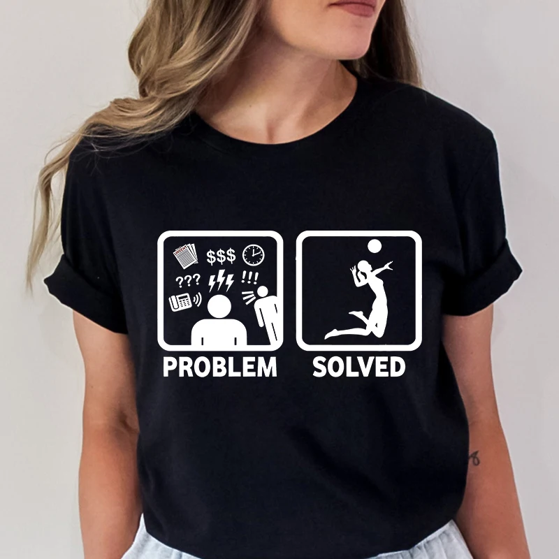 Women's Printed Volleyball T-shirt, Short-sleeved Summer Clothing, Printed Volleyball Top, Fashionable Apparel Summer Streetwear