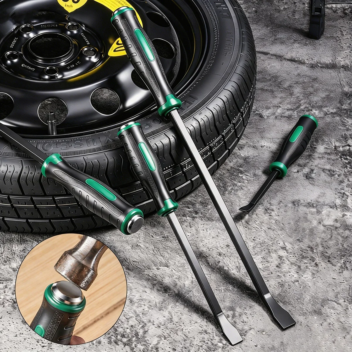 1pcs Multi-Function Long Pry Bar Motorcycle Tire Crowbar Strike Cap Nail Puller Heavy Duty Car Repair Hand Tools