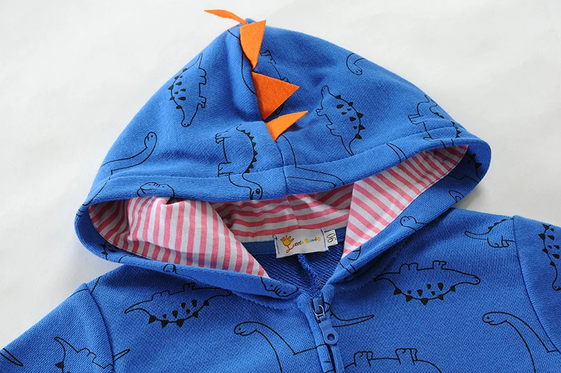 Little Hand Toddler Boys Jacket Cartoon 3D Dinosaur Animal Zipper Spring Autumn Hoodies Coat for Kids 2-7 Years Old