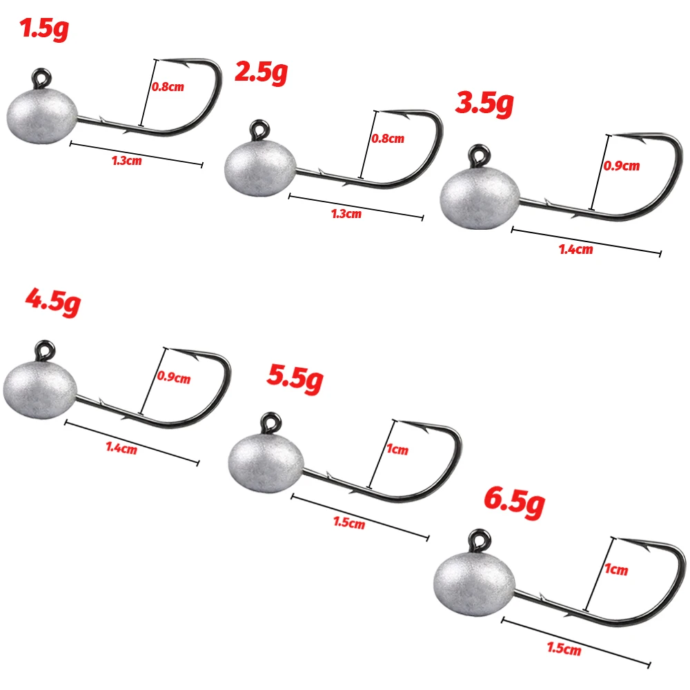 5 Anzuelos Jig Head multigramo – Alta resistencia púas afiladas - imagen 3