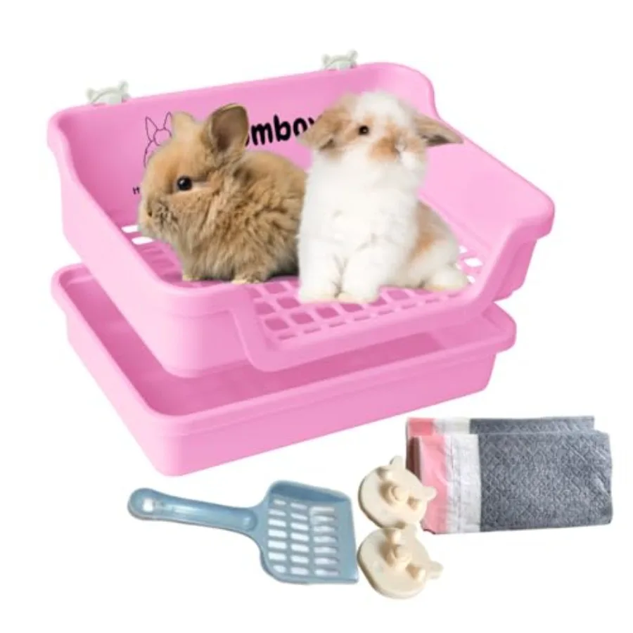 

Лоток для туалета Bumbox Rabbit Litter Box 15.75 дюймов, тренировочная клетка с пластиковой решеткой для мелких животных, для использования в помещении/на улице