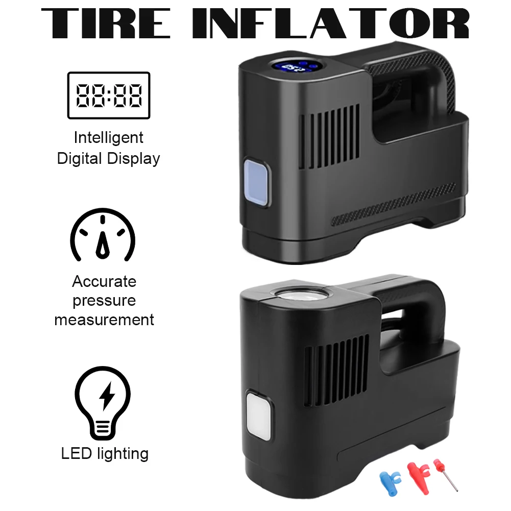 

150PSI Portable Car Inflator Pump with Pressure Gauge Bicycle Air Compressor Built-In LED Light Car Tire Inflator for Car Tires