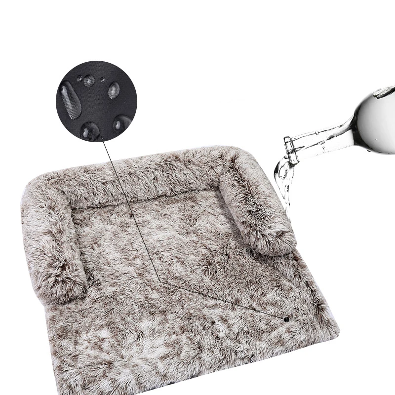 

Dog Bed Sofa for Dog Pet Calming Bed Warm Nest Kennel Soft Furniture Protector Mat Cat Bed Cushion Long Plush Blanket Cover
