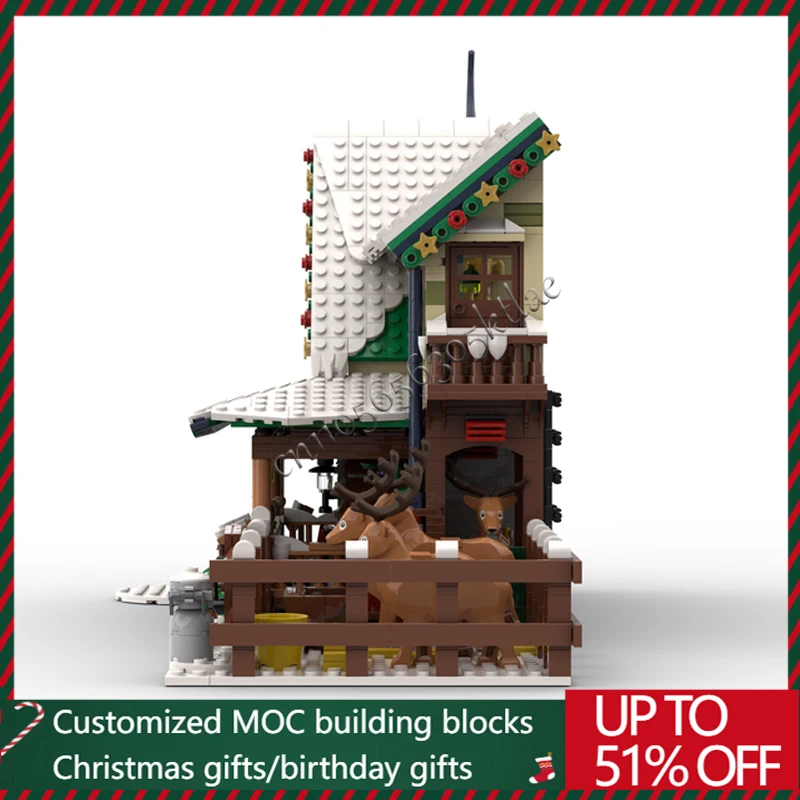 1954 قطعة MOC عيد الميلاد سلسلة الرنة مزرعة نموذج اللبنات الطوب التجمع الإبداعي لتقوم بها بنفسك ألعاب تعليمية مفاجأة الهدايا #4