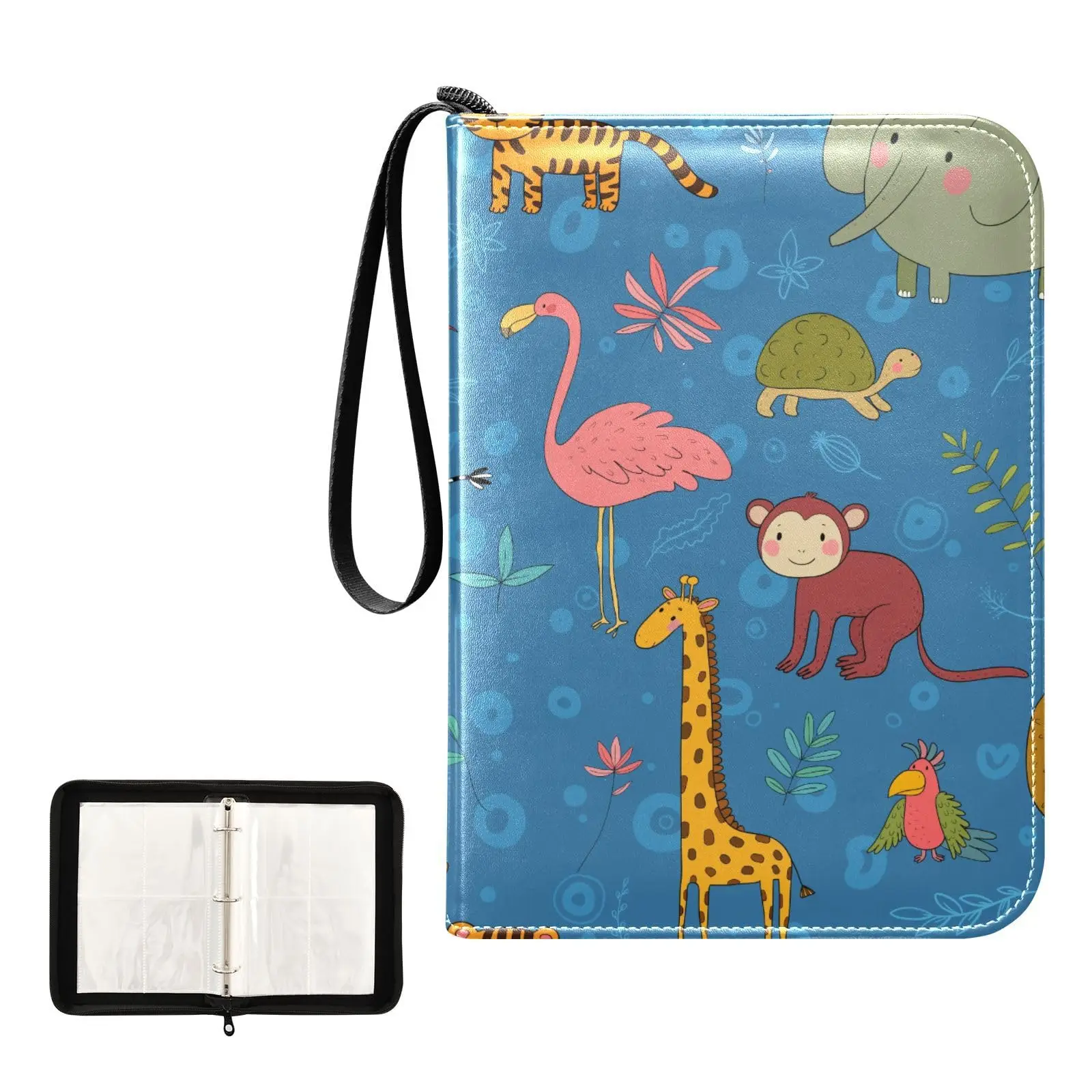 Cartoon Giraffe Card Binder 4 Pocket Cards Binder 400 Double Sided Pocket Album Sport Game Cards Unique Card Collection Storage