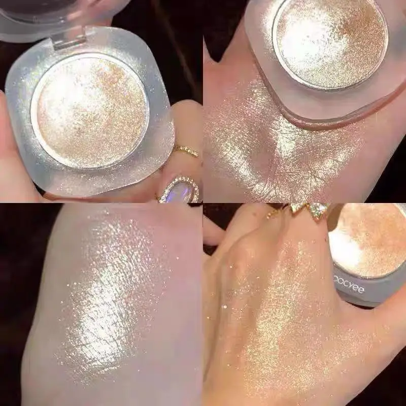 2 in 1 Highlighter Blush Palette Eye Shadow Crystal Glitter Shimmer Lasting Sparkling Smoothly Potatoes Texture Makeup Palette