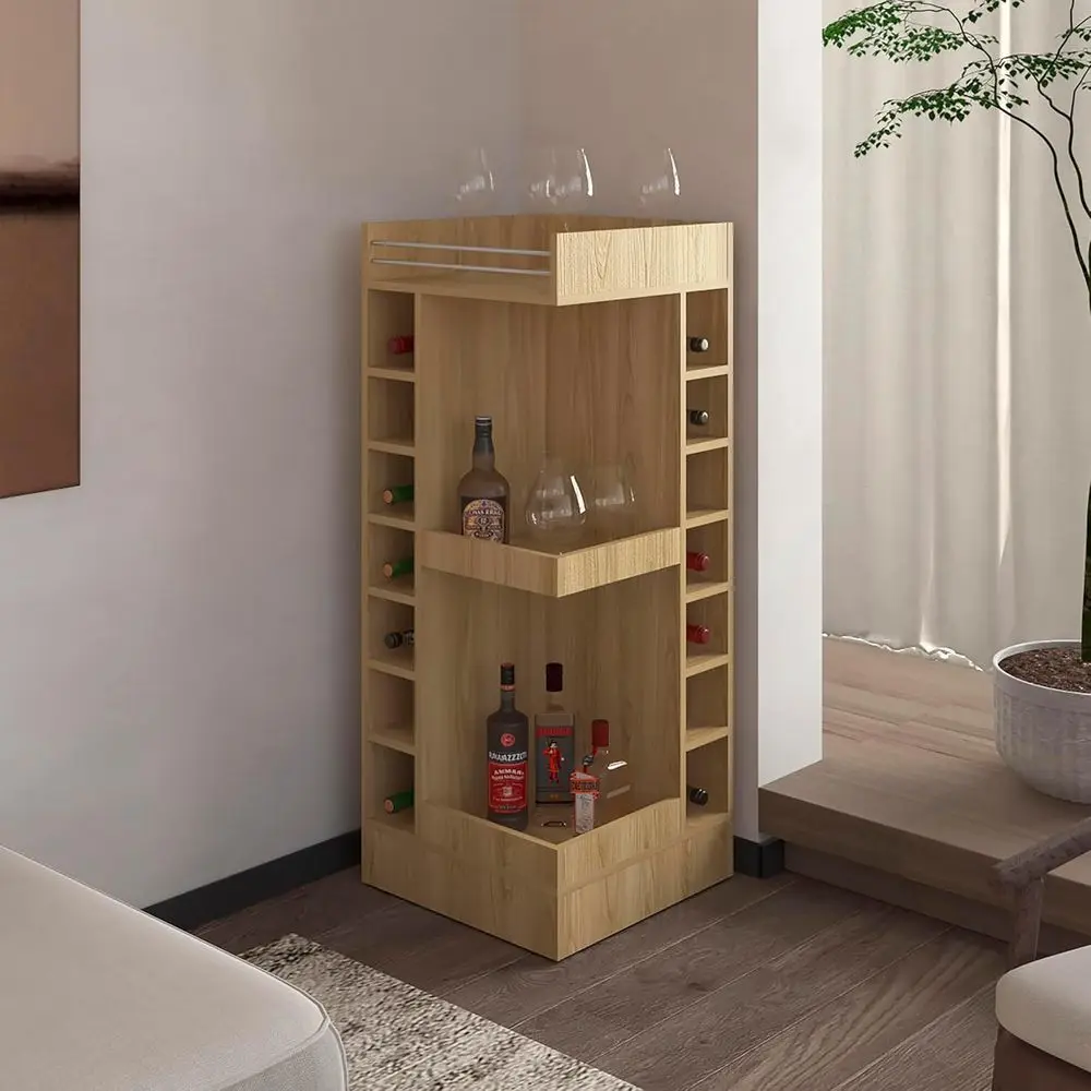 

Дубовый винный шкаф с полками для кухни, столовой или гостиной