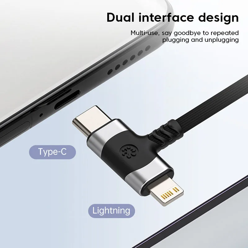 2 in 1 Audio Adapter For iPhone 14 13 12 Plus X XS Max XR Splitter Earphone Converter Type C To 3.5mm Jack Headphone Connector