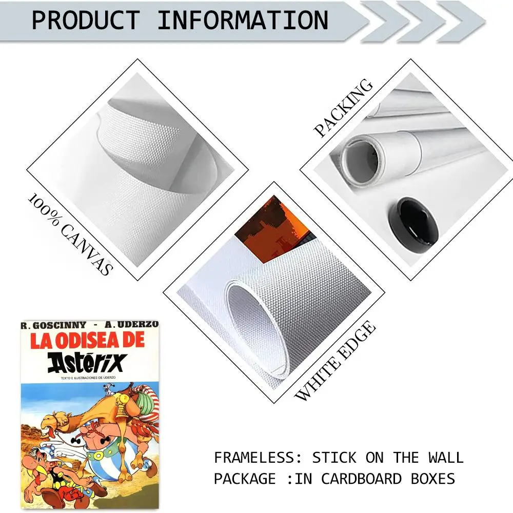 الكلاسيكية أنيمي A_Asterix وO_Obelix HD الكتان قماش المشارك جدار الفن يطبع لغرفة المعيشة غرفة نوم مكتب هدية تزيين المنزل #6