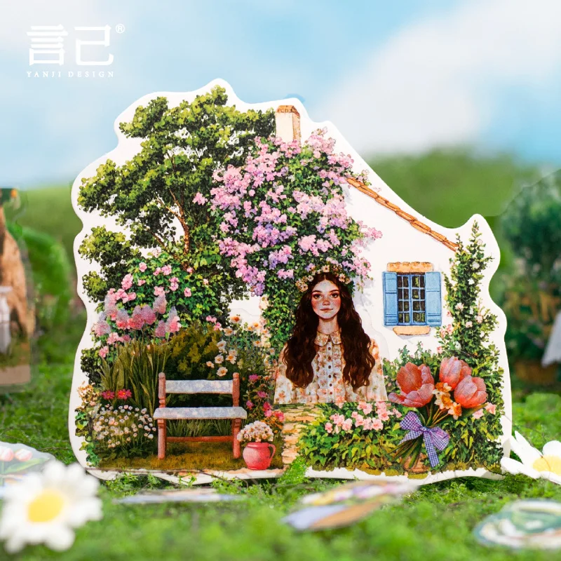30-Sheet Beautiful Countryside Scenery Sticker Pack, Idyllic Rural Patterns for Journal Decoration