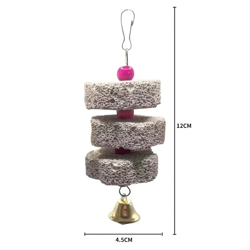 Parrot Molar String with Volcanic Rock - Natural Molar Stone for Hamsters Chinchillas And Birds Mineral Supplement Pet Supplies