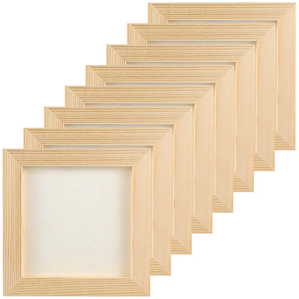 8 Pcs Wooden Manual Clay Picture Frame Photo Child The Photograph Deckle Blank Frames