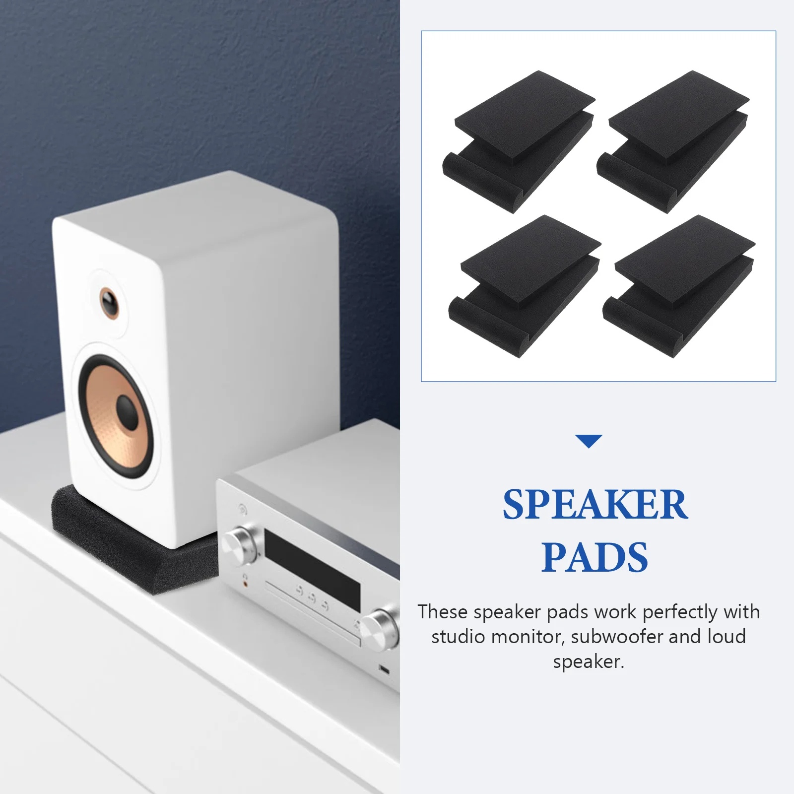 

4pcs Speaker Isolation Pads High-Density Acoustic Sponge Soundproof Cushion For Studio Monitor Subwoofer Loudspeaker
