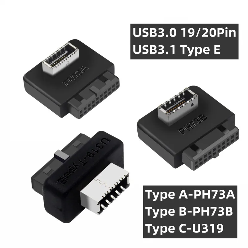 USB 3.0 Internal Header to USB 3.1/3.2 Type C front Type E Adapter 20pin to 19pin converter for pc motherboard Connector Riser