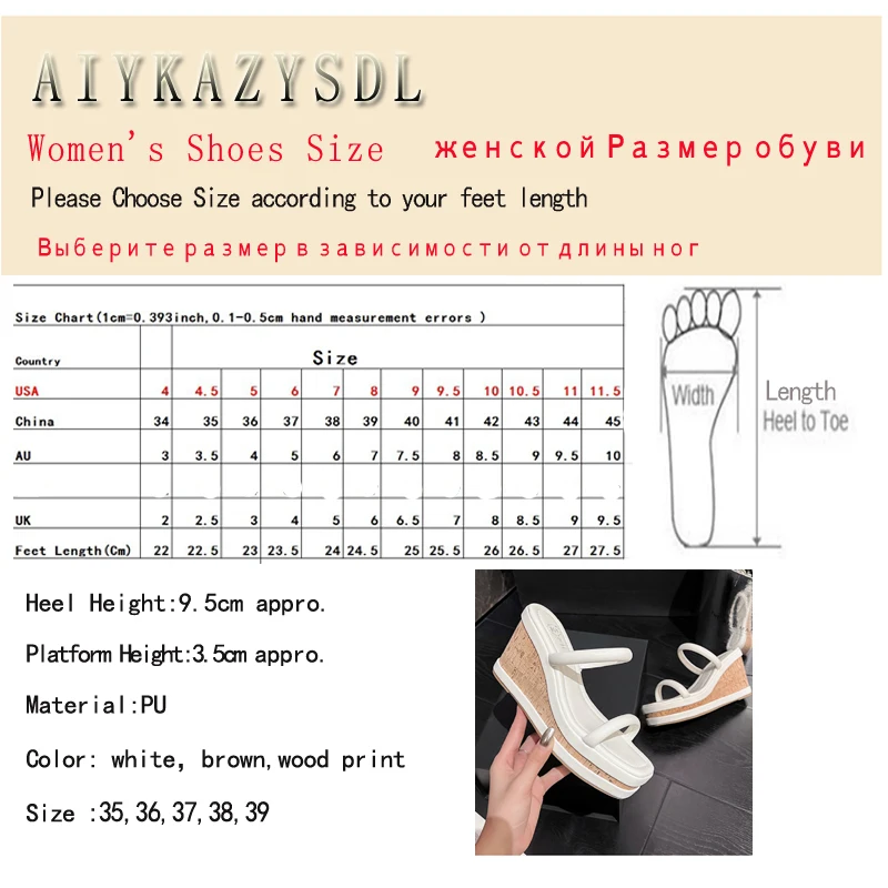 AIYKAZYSDL 2024 pantofole da esterno scivoli sandali da spiaggia in legno di sughero piattaforma piatta tacco a zeppa Casual Boho Patchwork scarpe