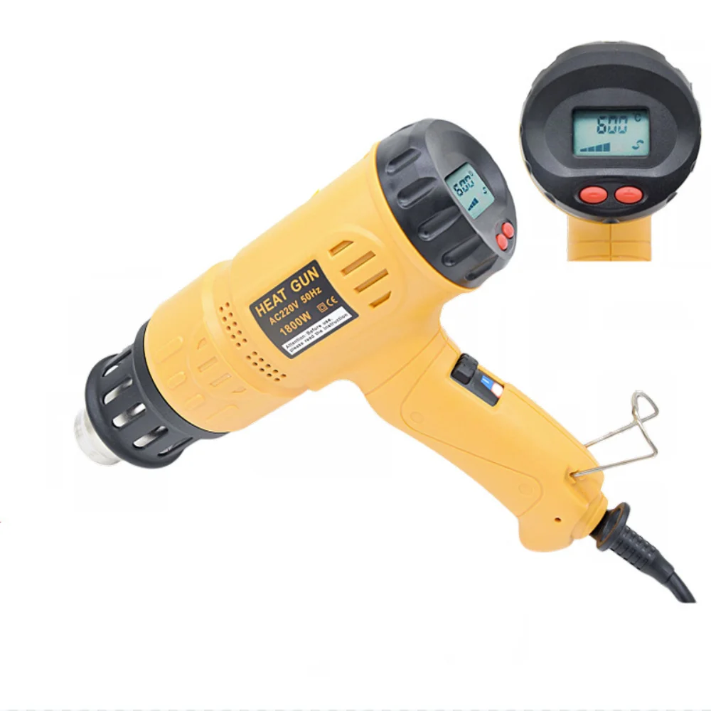 1800W Digital Display Electric Hot Air Gun Temperature-controlled Building Heat Gun Soldering Tools Adjustable