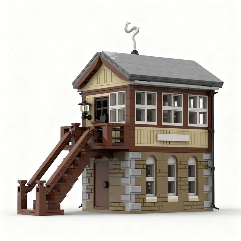 1050pcs MOC Train Supplemental GWR Signal Box Detailed Interior Model Building Blocks Construction Toys Christmas Gifts DIY Idea