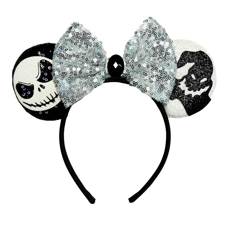 Mickey Mouse Ears Headband Beautiful Sequins Bow Hairband Women Birthday Gift Girls Kids Party Hair Accessorie