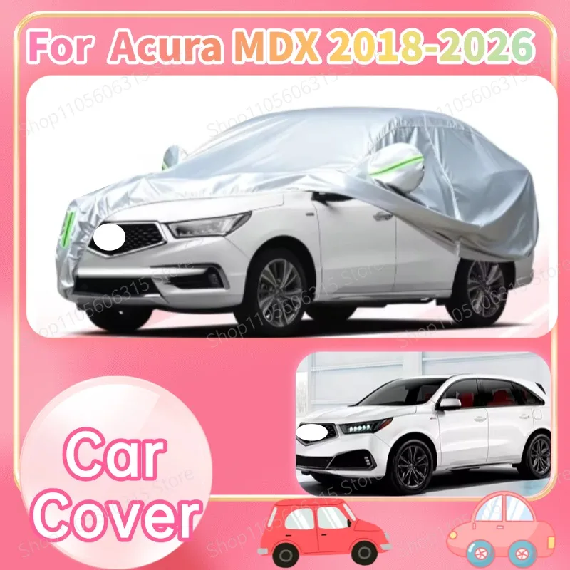 For Acura MDX 2018-Present Custom Fit Full Car Cover Silver Coated Fabric Side Zipper Access UV Sun Dust Protection3