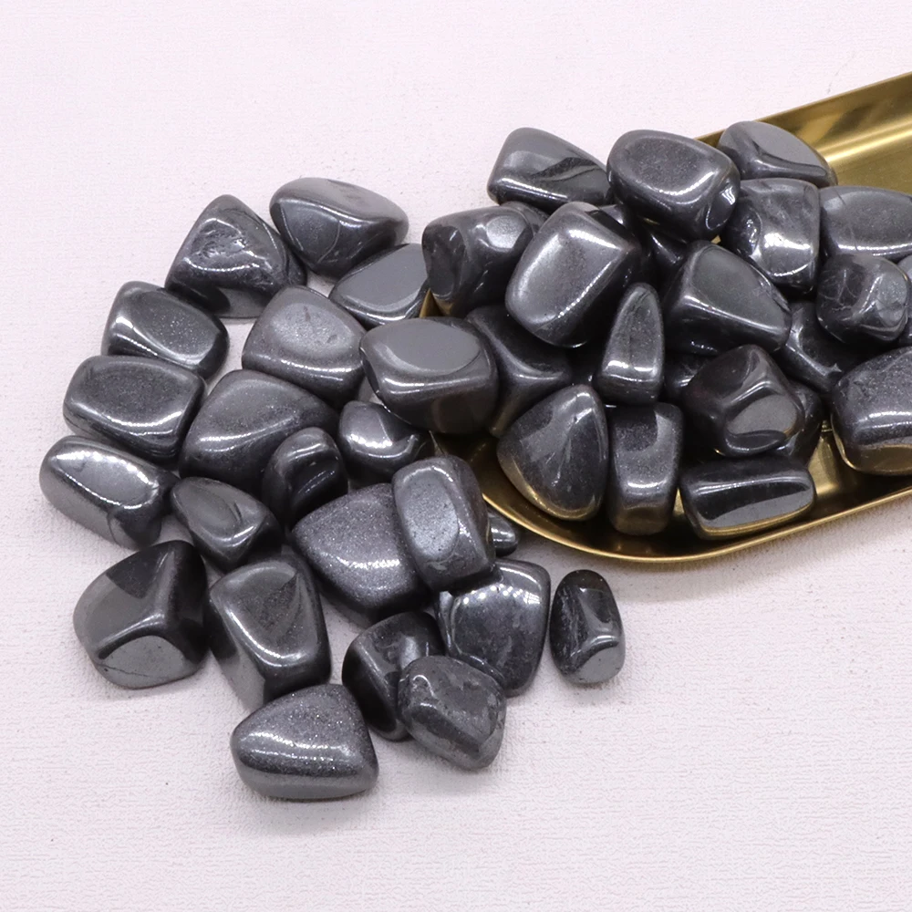 

Crystal Tumbled Hematite Stones Palm Stone For Healing Reiki Charged Stones Polished Energy Chakra Beads Gravel Specimen