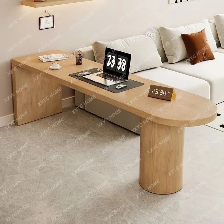 solid wood desk, home living room long table, small apartment wall desk