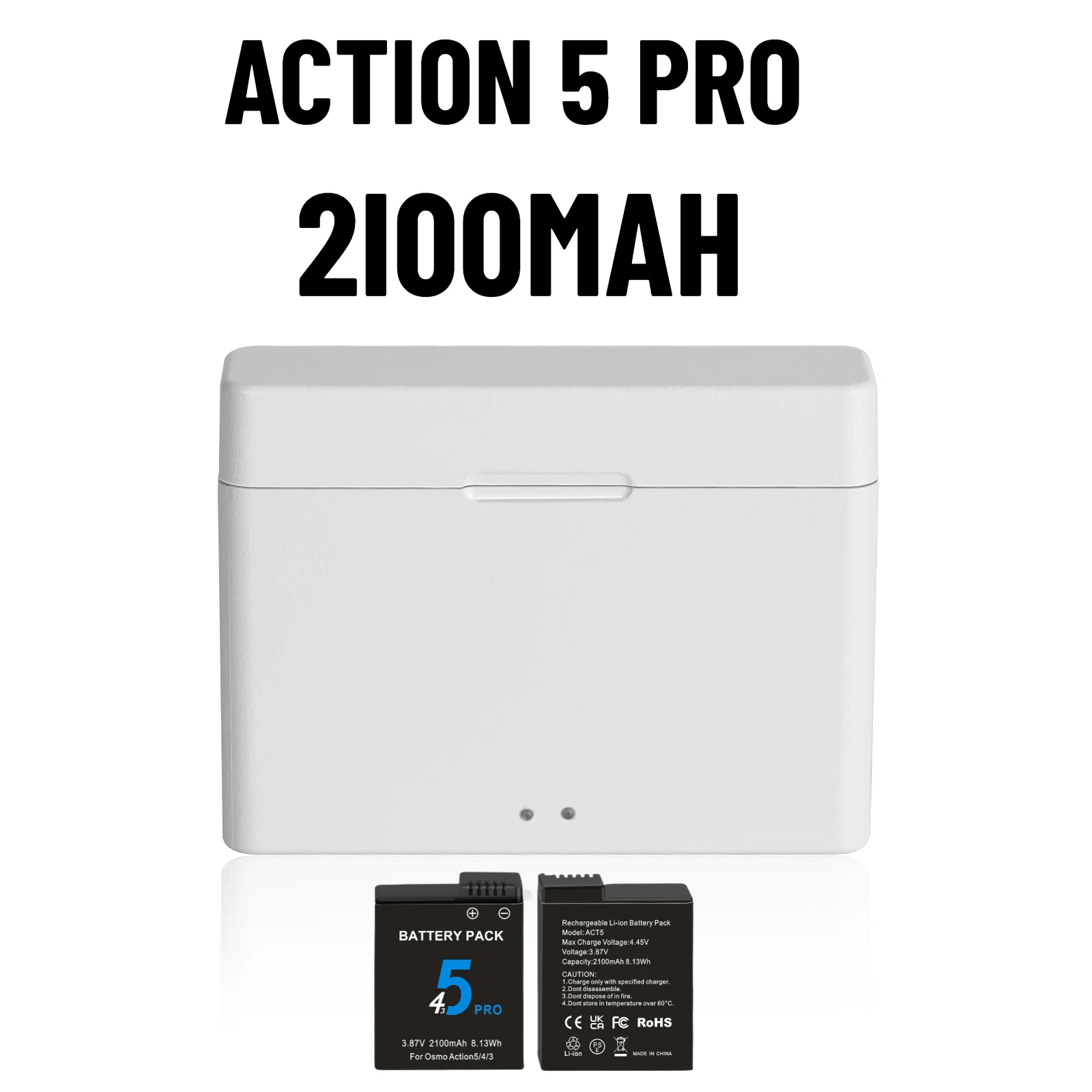 For DJI Osmo Action 5 Pro Action 4 Camera Battery 2100mAh Batteries and Fast Charger for DJI Osmo Action 3 4 5 Pro Accessories