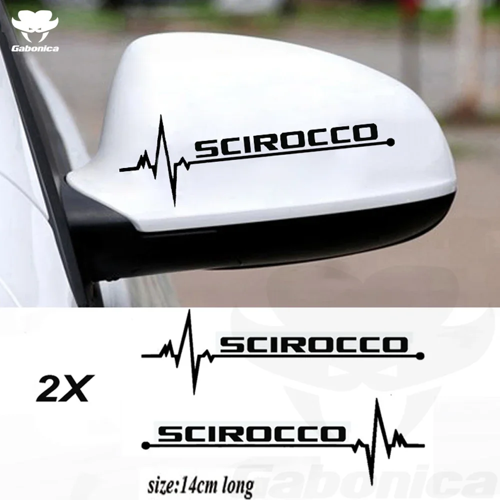 

Новинка, 2 шт., декоративная наклейка на зеркало заднего вида, светоотражающие наклейки для VW Volkswagen SCIROCCO GTI R, аксессуары для стайлинга автомобилей