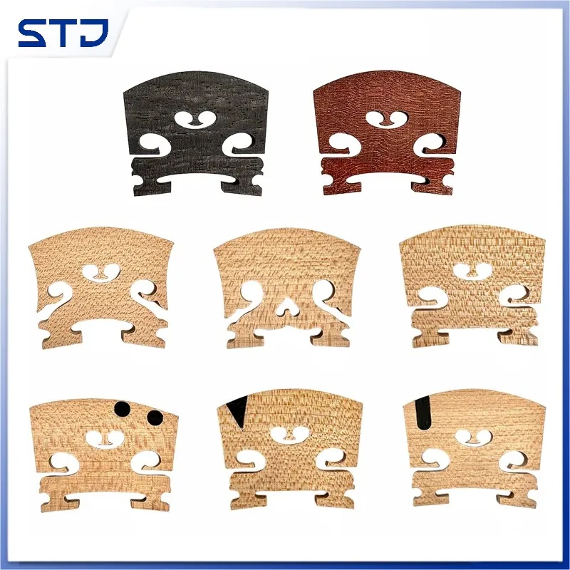 A Grade 5pcs Imported maple/ebony/rosewood 4/4 3/4 1/2 1/4 1/8 Fiddle violin bridges,Violin Parts Accessories fittings