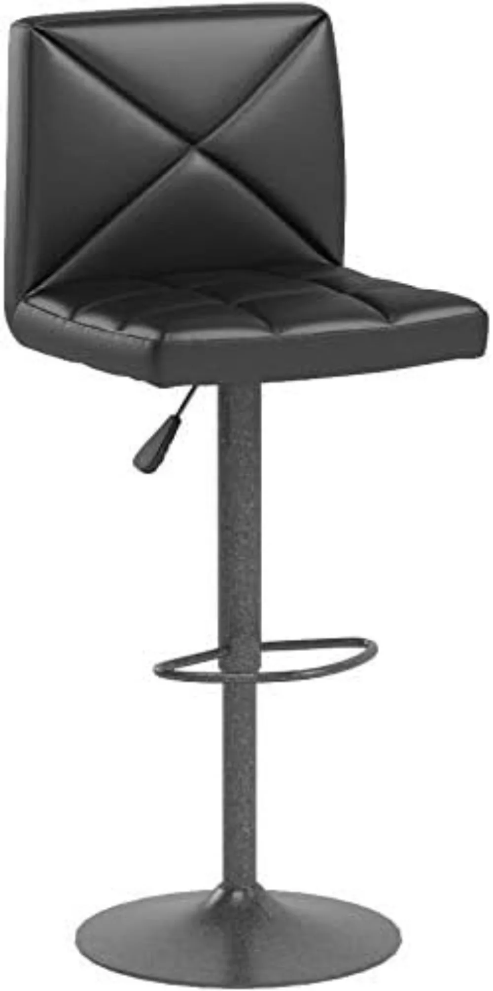 Set of 2 PU Leather Swivel Bar Stools with Hydraulic Height Adjustment for Kitchen Counter and Dining Areas