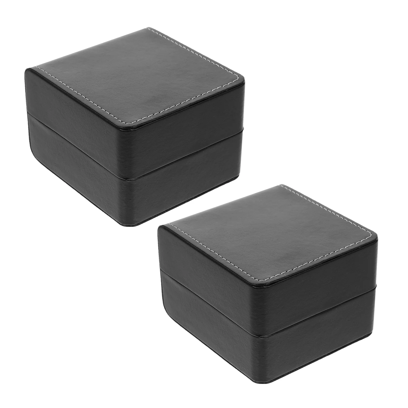 2 قطعة صندوق تخزين الساعات المدمجة خفيفة الوزن مادة البولي يوريثان وسادة ناعمة داخل حافظة مجوهرات متعددة الوظائف لأساور الساعات