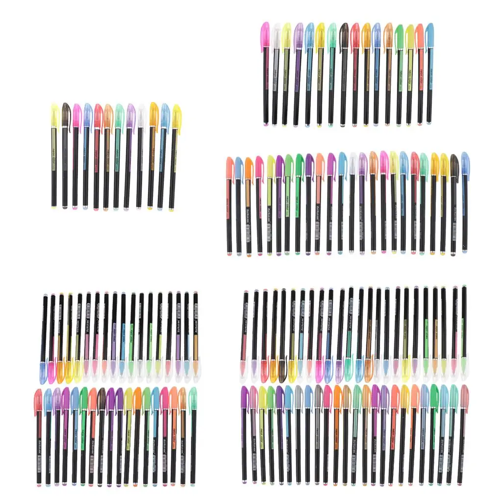Glitter Gel Pens Colorful Markers Set for Adult Coloring Drawing Journaling Scrapbooking School Projects