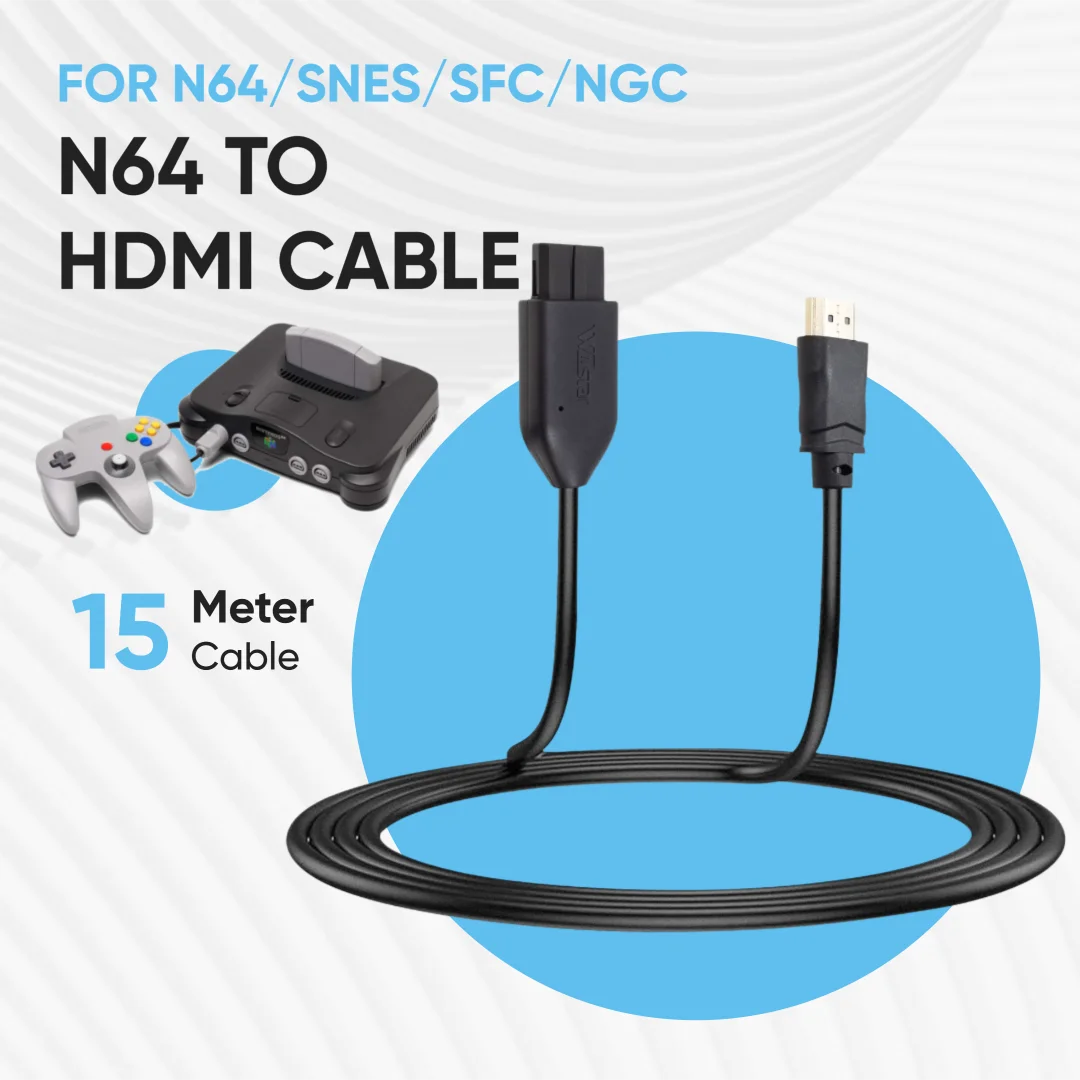 

N64 To HDMI Converter Game Console Adapter 1.5M HD Link Cable Plug and Play for N64/GameCube/SNES