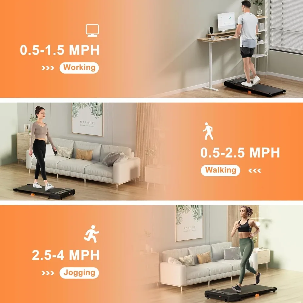وسادة المشي، سعة 340 رطل تحت جهاز المشي المكتبي مع جهاز تحكم عن بعد، شاشة LED، 12 برنامجًا محددًا مسبقًا، طواحين مشي محمولة #2