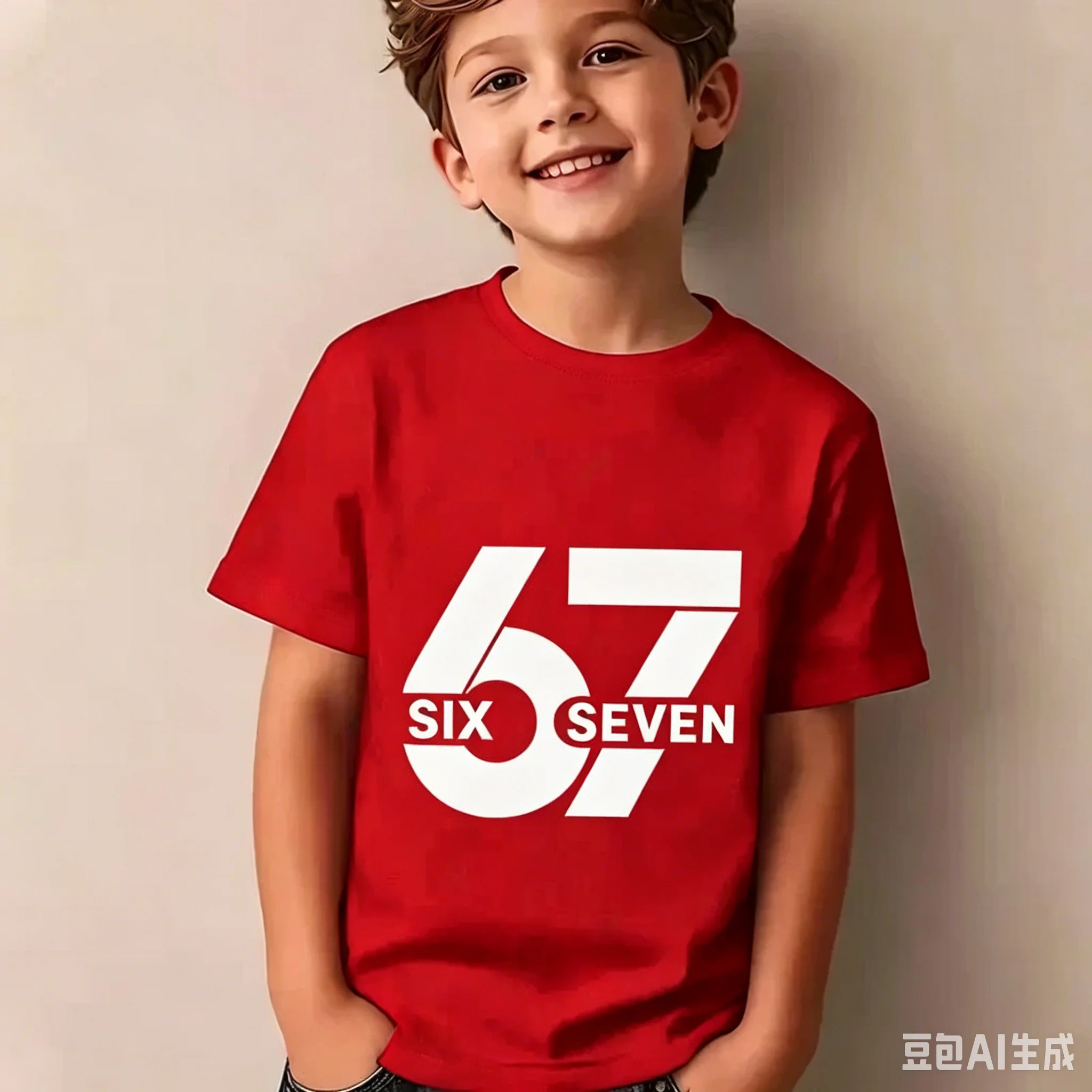67 Pixel Cartoon-Charakter Baumwoll-T-Shirt, Jungen Mädchen Harajuku Streetwear Print Kurzarm-T-Shirt, Trendiges Lässiges Kinder-Oberteil – Detail 9