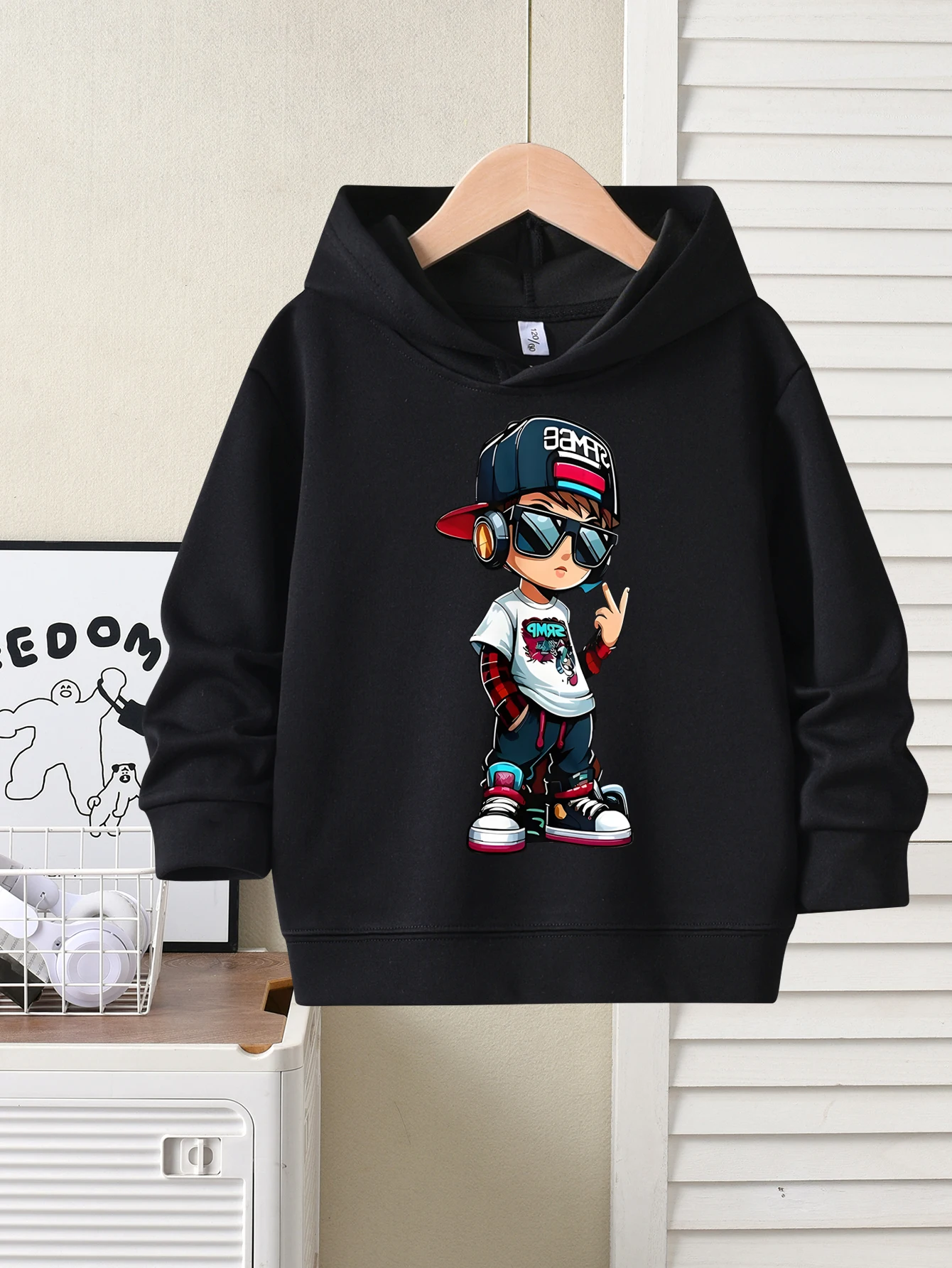 

Толстовка с капюшоном для мальчиков, осенняя одежда, модный детский брендовый топ, модный крутой принт для мальчиков, модная детская одежда