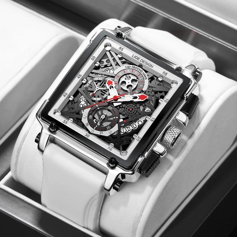 

Новая мода LIGE креативный дизайн кварцевые мужские часы роскошные водонепроницаемые полые повседневные спортивные силиконовые часы с автоматической датой для мужчин часы