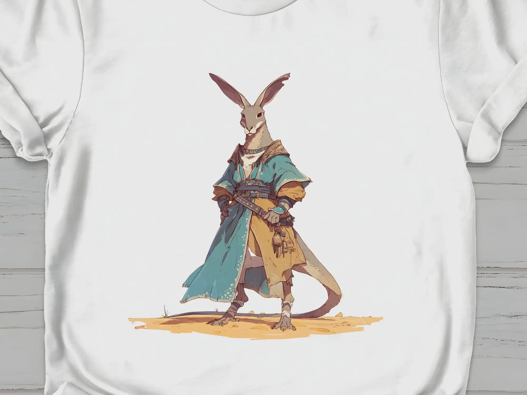 Vintage Kangaroo T Shirt with Antique Outfit Design Novelty Retro Style PrinT