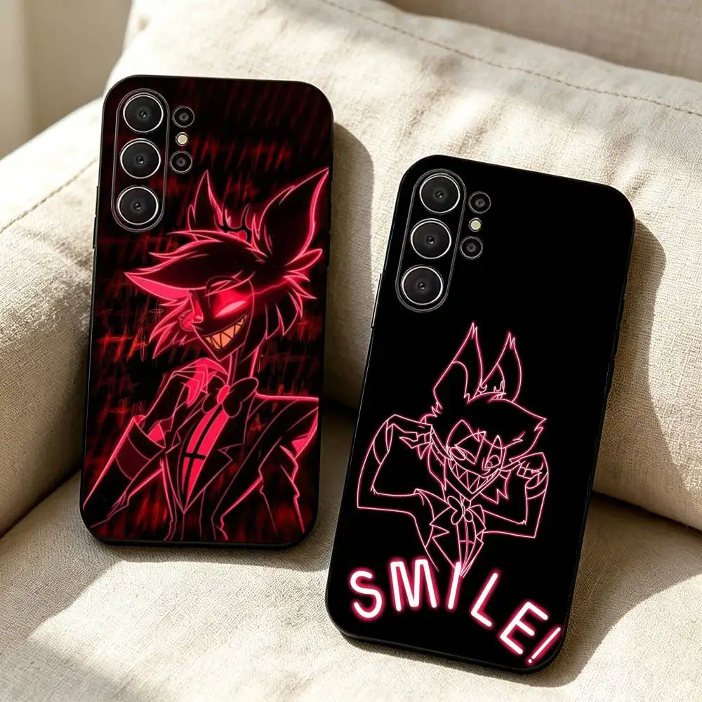 H-Hazbin -H-Hotel A-Alastor Black Soft Silicone Phone Case for Samsung Ultra S26, S24, S21, S22, S23, S30, Plus, Lite