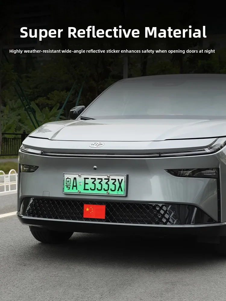 Platinum Smart 3X Reflective Decal Car Sticker Five Star Red Flag Personalized Automotive Exterior Decor Waterproof Sunscreen...