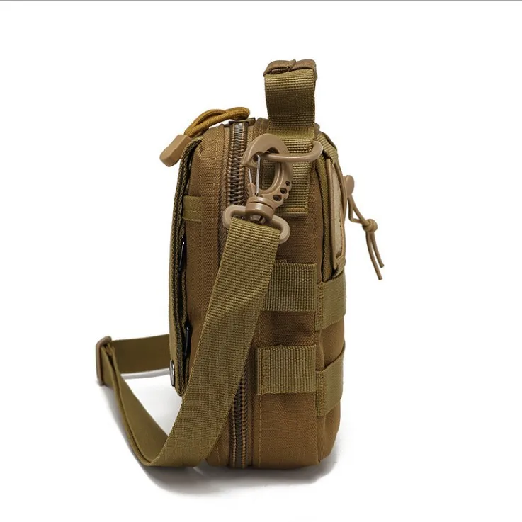 ‌Military Camo Crossbody Bag Lightweight Waterproof Tactical Shoulder Pouch with MOLLE System for Hiking & Cycling