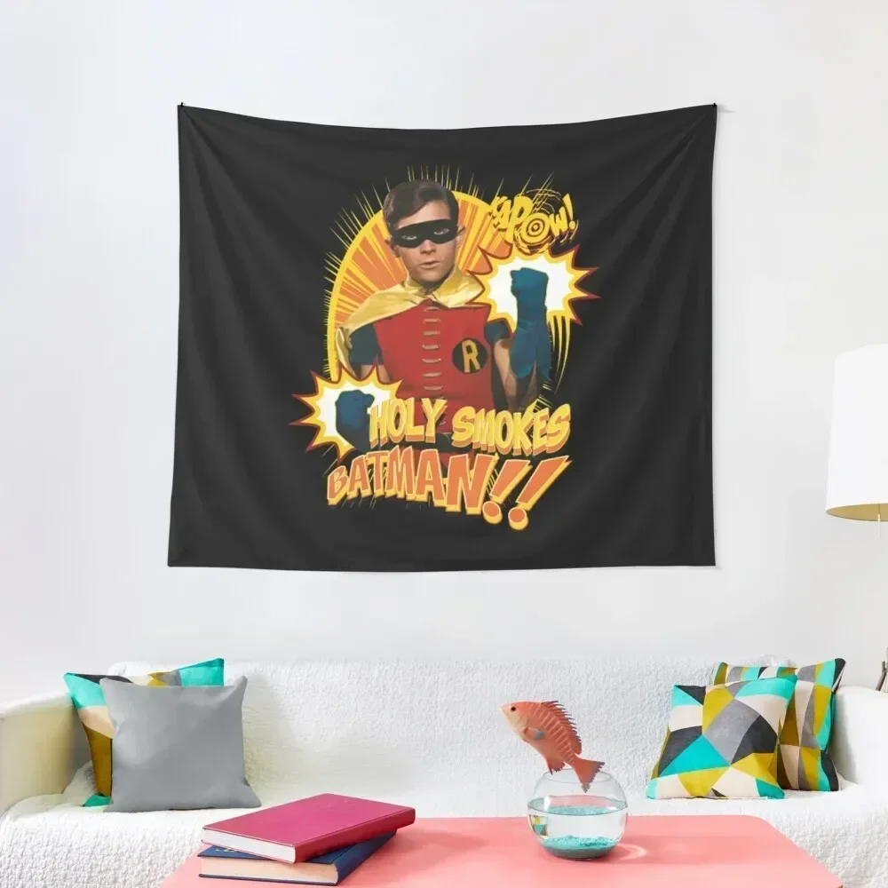 Bat!! Robin Holy Smokes Quote Tapestry Wall Mural Luxury Living Room Decoration Decorative Wall Wall Hanging Tapestry