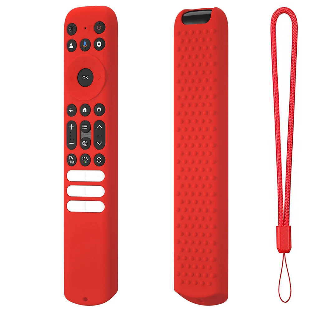 Silicone Cover with Lanyard Silicone Skin Sleeve Anti Slip Television Remote Cover for TCL RC813 FMB1/RC923 FMB3/RC902V FMR1/4/5