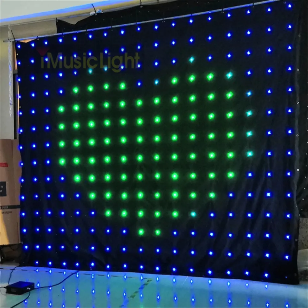 LED Stage Video Curtain Flexible Screen P18cm 2.5M X 3M with DMX Controller 60 Animated Patterns for Events And Performances