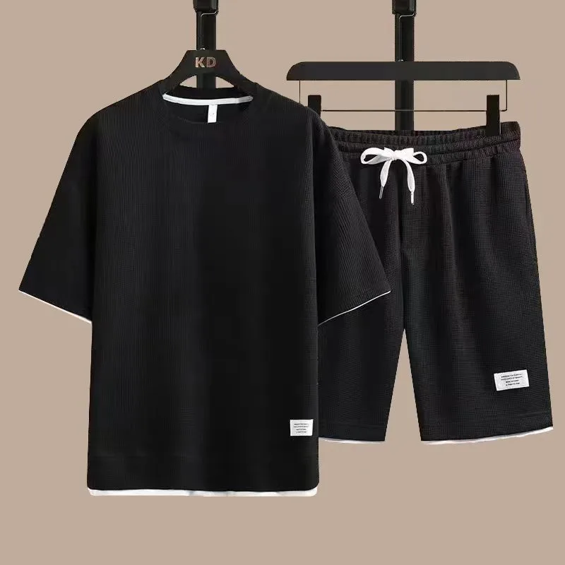 

Men's New Summer Sports Casual Short-sleeved T-shirt Shorts Set Two-piece Set