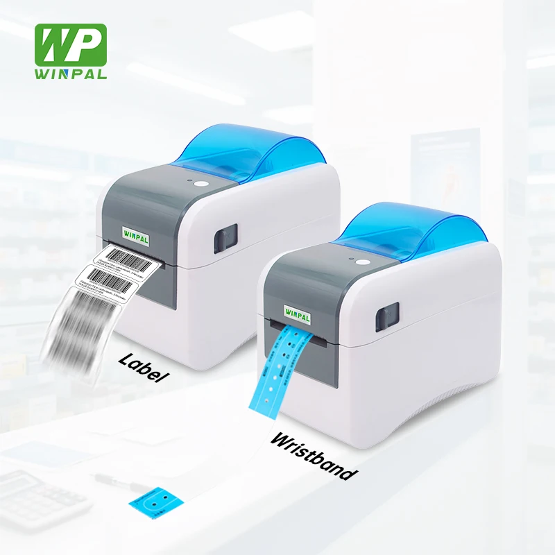 Winpal WP-P1 203 DPI Impresora de pulsera térmica directa de 2 pulgadas Impresora de etiquetas térmicas inalámbrica USB de 203 mm/s para uso médico