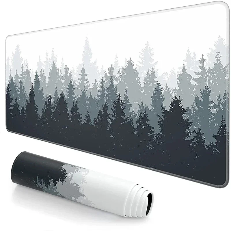 Forest Trees XXL MousePad Gamer Black MousePads Desk mat Computer Office Carpet Laptop Keyboard Gaming Pad Mause mats